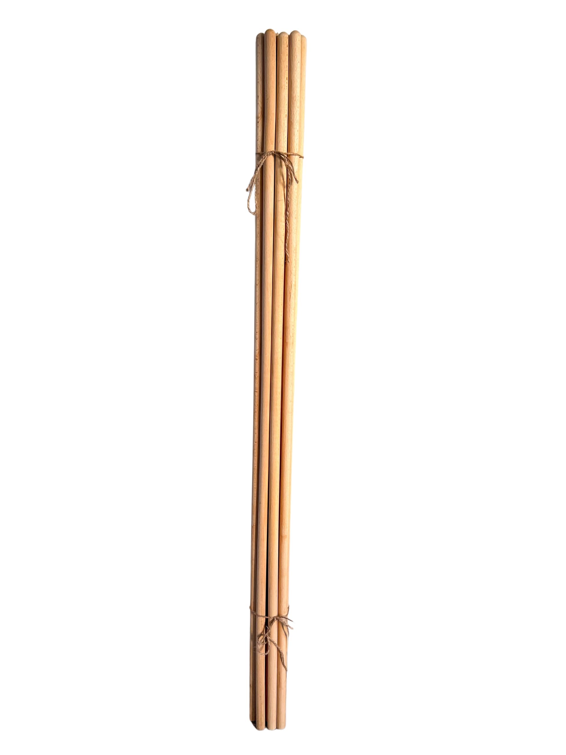 Besenstiel Holz Ersatzstiel, 150 cm, Holzstiel aus Buchenholz, Gerätestiel Ø22 mm, Holzstiele für Gartengeräte, Gartenhacken, EU-Produktion - 10 stk.