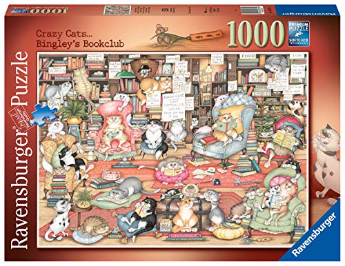 Ravensburger 16765 Crazy Cats Bingley's Bookclub 1000 Piece Jigsaw Puzzle for Adults & for Kids Age 12 and Up