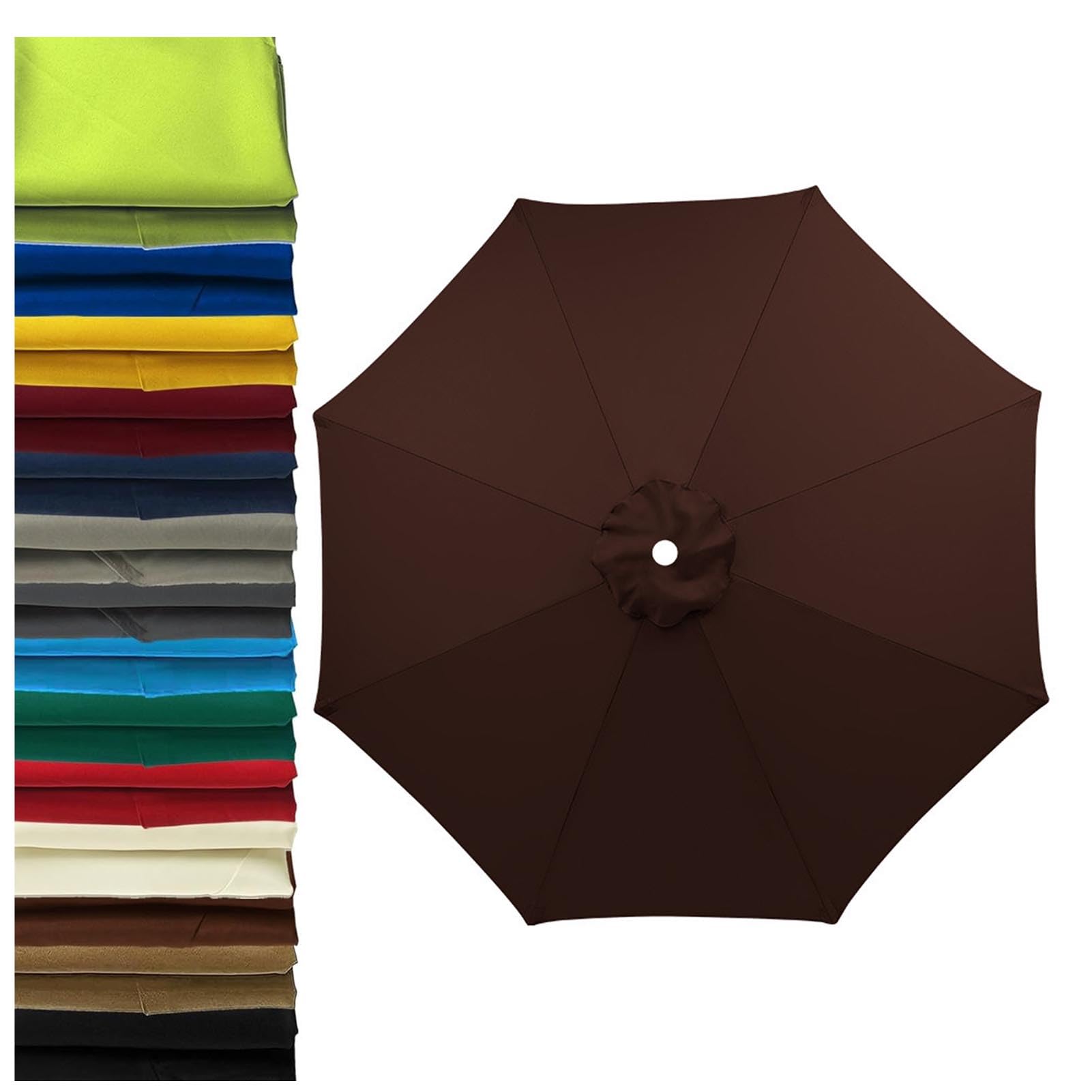 2m-3.5m Replacement Parasol Canopy 6 Ribs/8 Ribs Parasol Replacement Canopy, UPF 50+ Garden Parasol Replacement Canopy, Garden Umbrella Replacement Cover (Dark brown,6ribs:2m/6.5ft) โ image 1