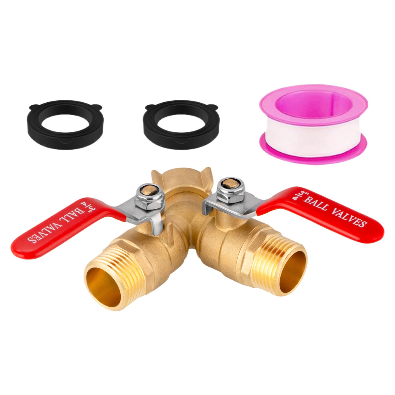 Diviseur de tuyau d'arrosage 2 voies raccord robuste à débit intégral 19mm