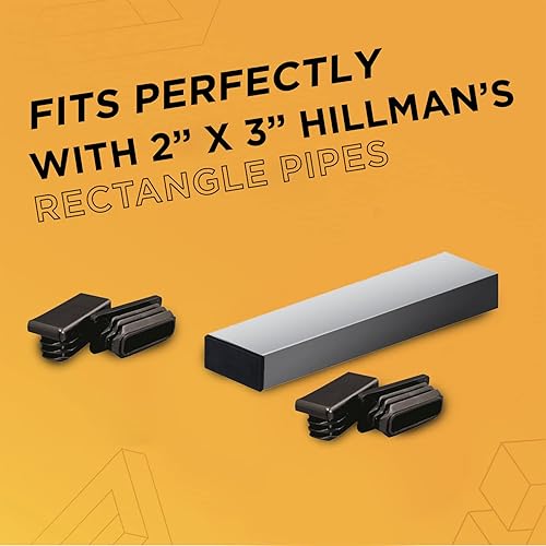 Miniatura 4 de Prescott Plastics Inserto rectangular de plástico de 2 x 3 pulgadas (paquete de 10), tapa de extremo negro para tubos de metal, valla, inserto