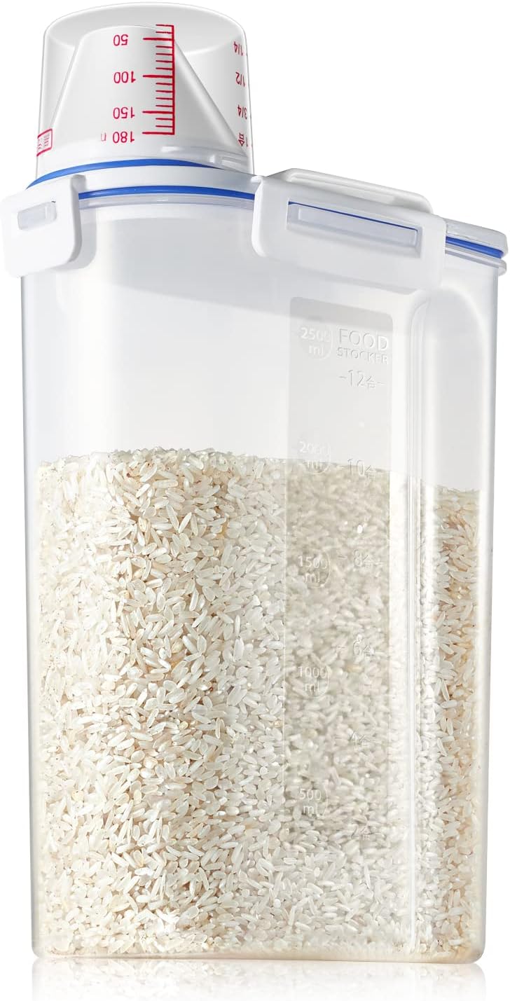 Small rice dispenser with airtight lid for rice flour -2.5Liter