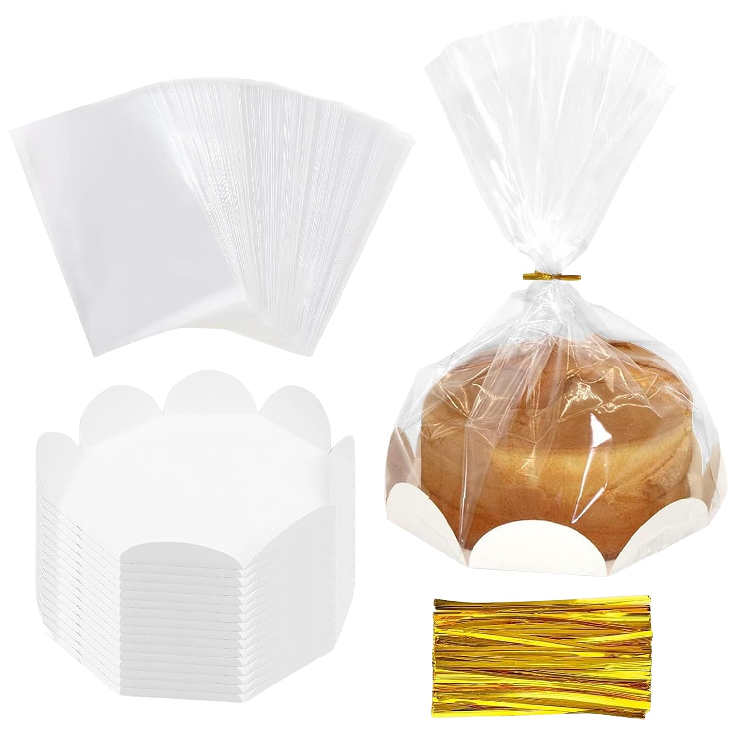 Amazon｜TVETE シフォンケーキ袋 食パン袋 シフォンケーキ ラッピング