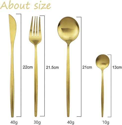 Miniatura 2 de JASHII Juego de cubiertos de acero inoxidable de 24 piezas, juego de cubiertos de servicio para 6, utensilios para cocina, aptos para lavavajillas