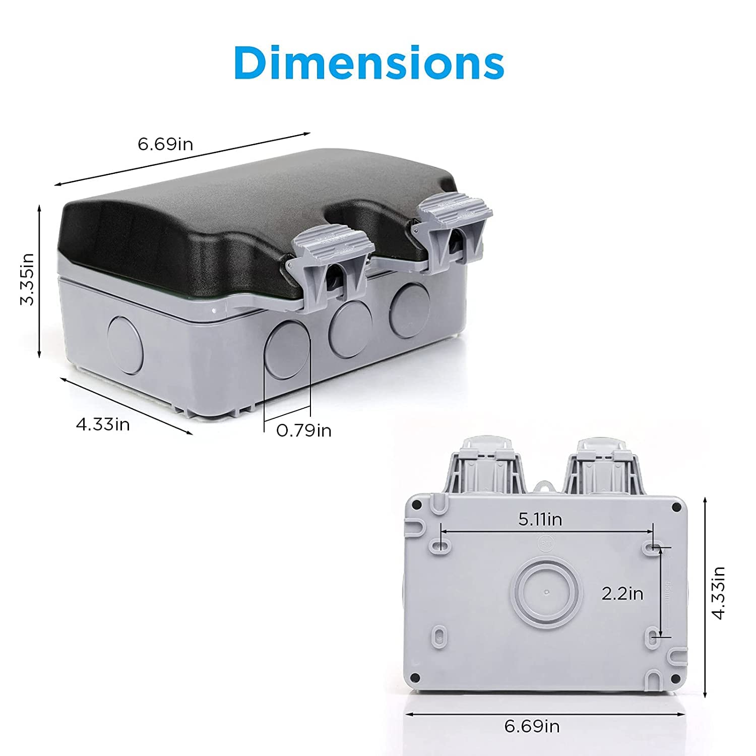 Buy TIMLand Outdoor Waterproof Double Socket Wall Electrical Outlets