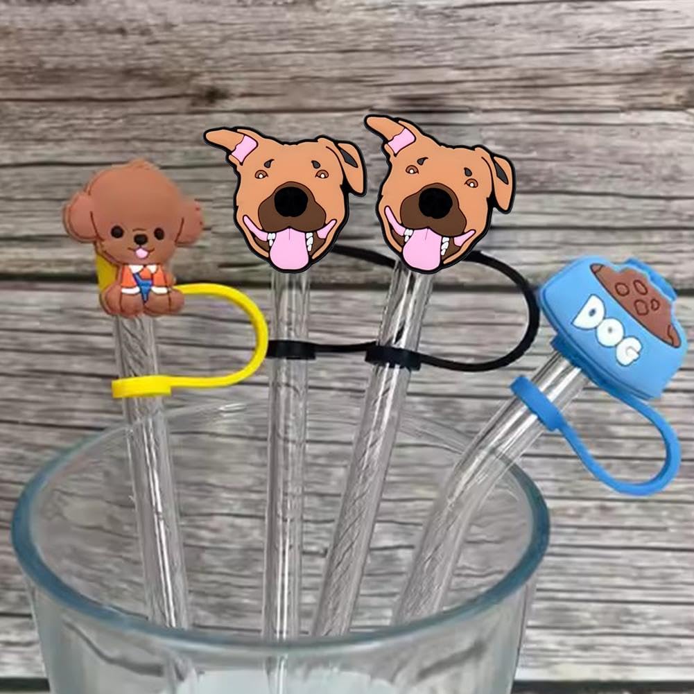 4 Tappi Per Cannuccia A Forma Di Bulldog Francese – Compatibili Con Stanley Cup 1,1L/0,85L E Cannucce Da 10 Mm – Silicone Alimentare