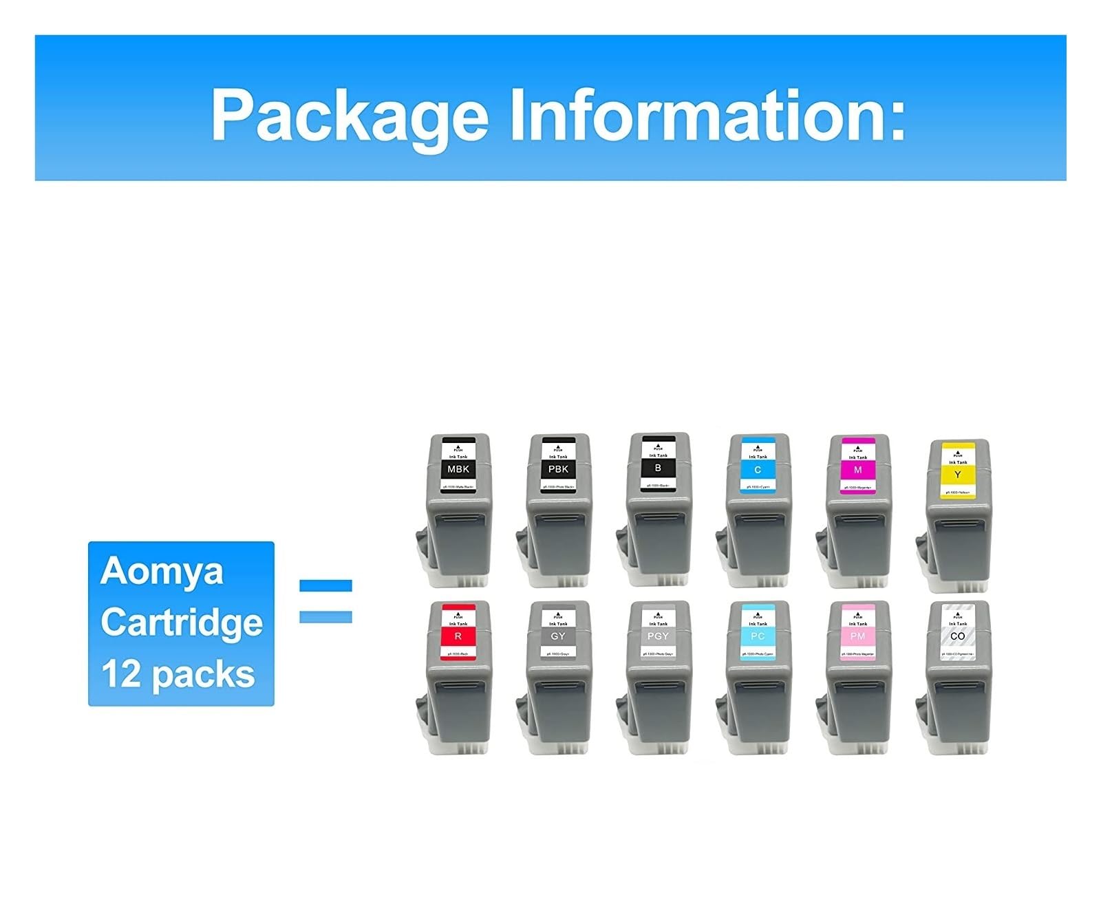 Cartuccia PFI-1000 Compatibile Con Canon PRO-1000 Set 12 Colori