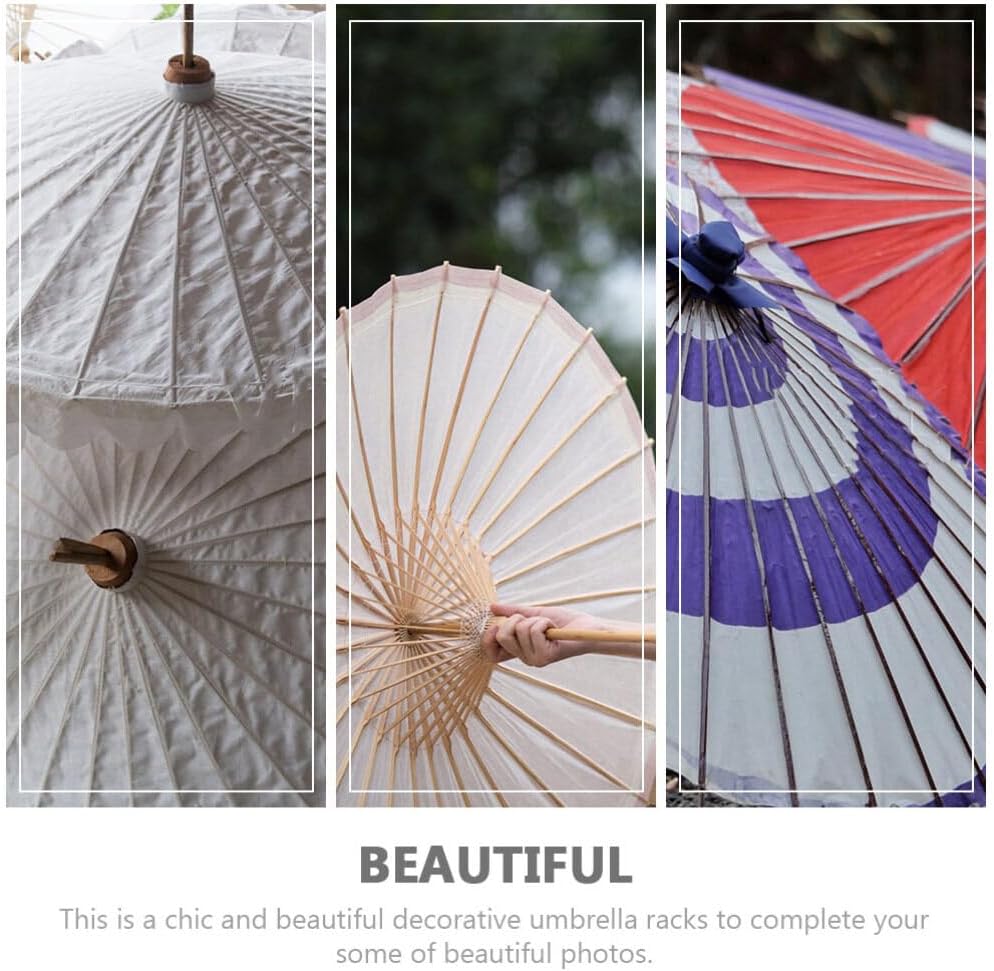 2pcs Handmade Oiled Paper Umbrella Skeleton Diy Oil Paper Umbrella Parasol Wooden Frame Vintage Making Accessories 82CM