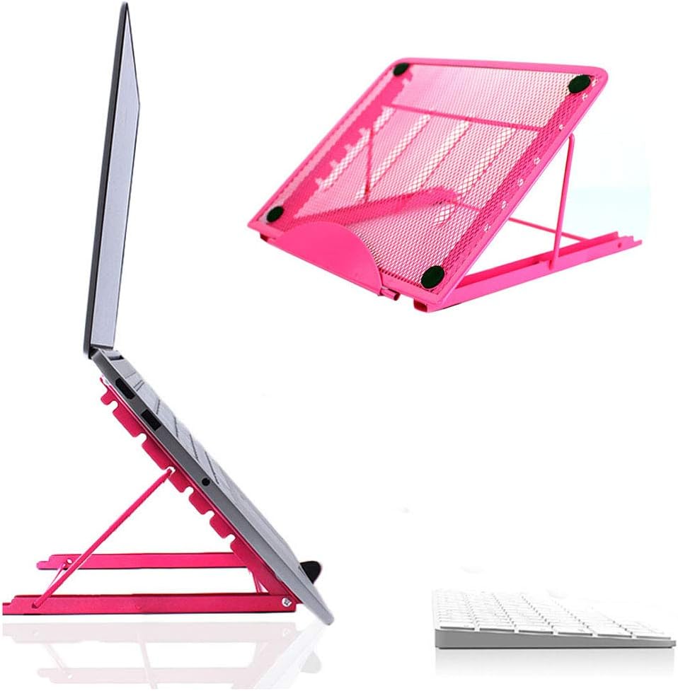 JUMKEET Laptop Stand,Foldable Portable Ventilated Desktop Laptop Holder,Universal Lightweight&Adjustable Ergonomic Tray Mount Compatible with iM(ac)/Laptop/Notebook Computer/Tablet (Pibk)