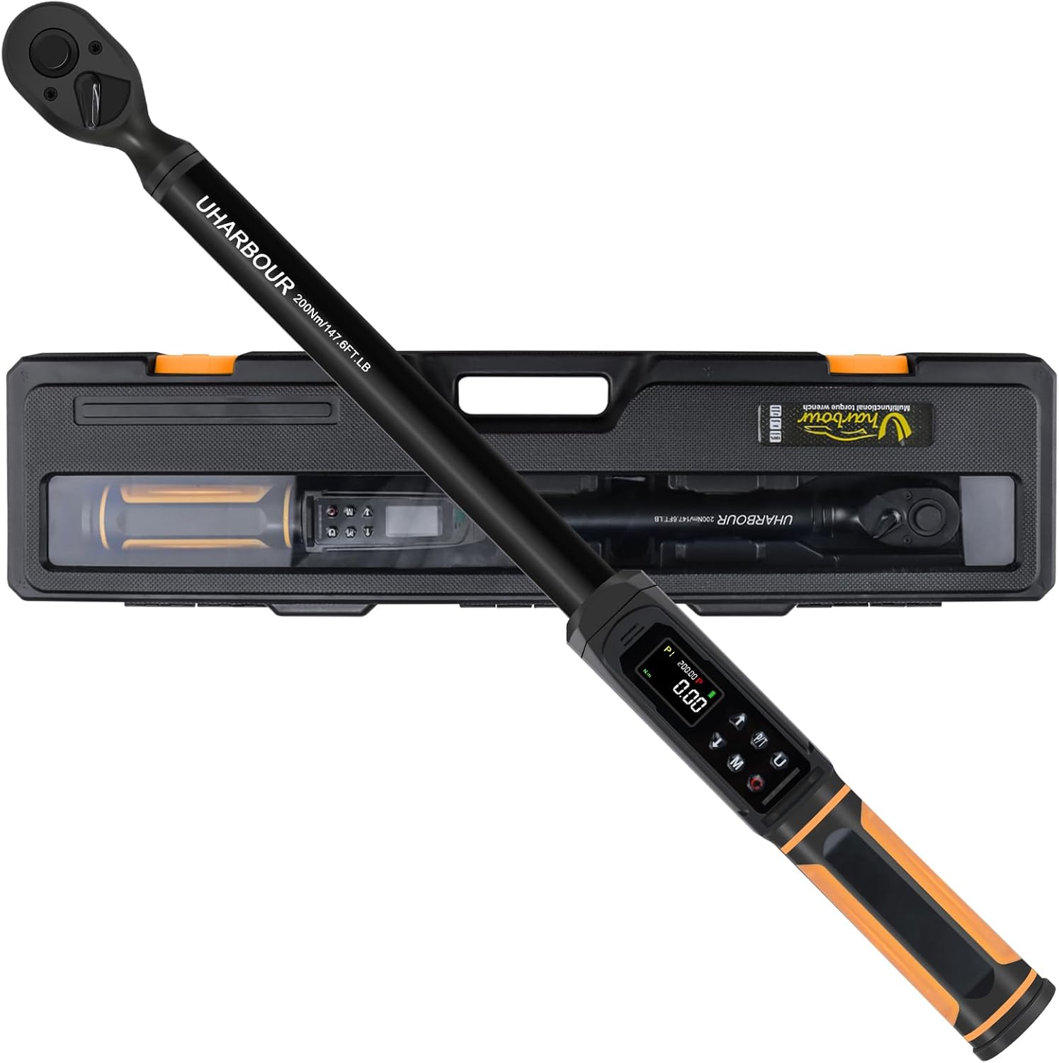 Digital Torque Wrench 1/2 Drive, 2.2-147.5 Ft.lb, 1/2 Digital Torque Wrench ±1% Accuracy with Vibration, Buzzer and LED Alert, Suitable for Car, Motorcycle and Bicycle 1/2" Drive 2.2-147.5 ft.lbs digital torque wrench