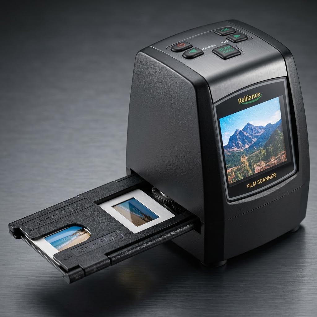 Scanner per pellicole e diapositive ad alta risoluzione, converte 35 mm/135 mm/126 mm/110 mm a colori e negativi monocromatici in foto digitali da 22 MP, schermo LCD da 2,4 pollici, memoria integrata
