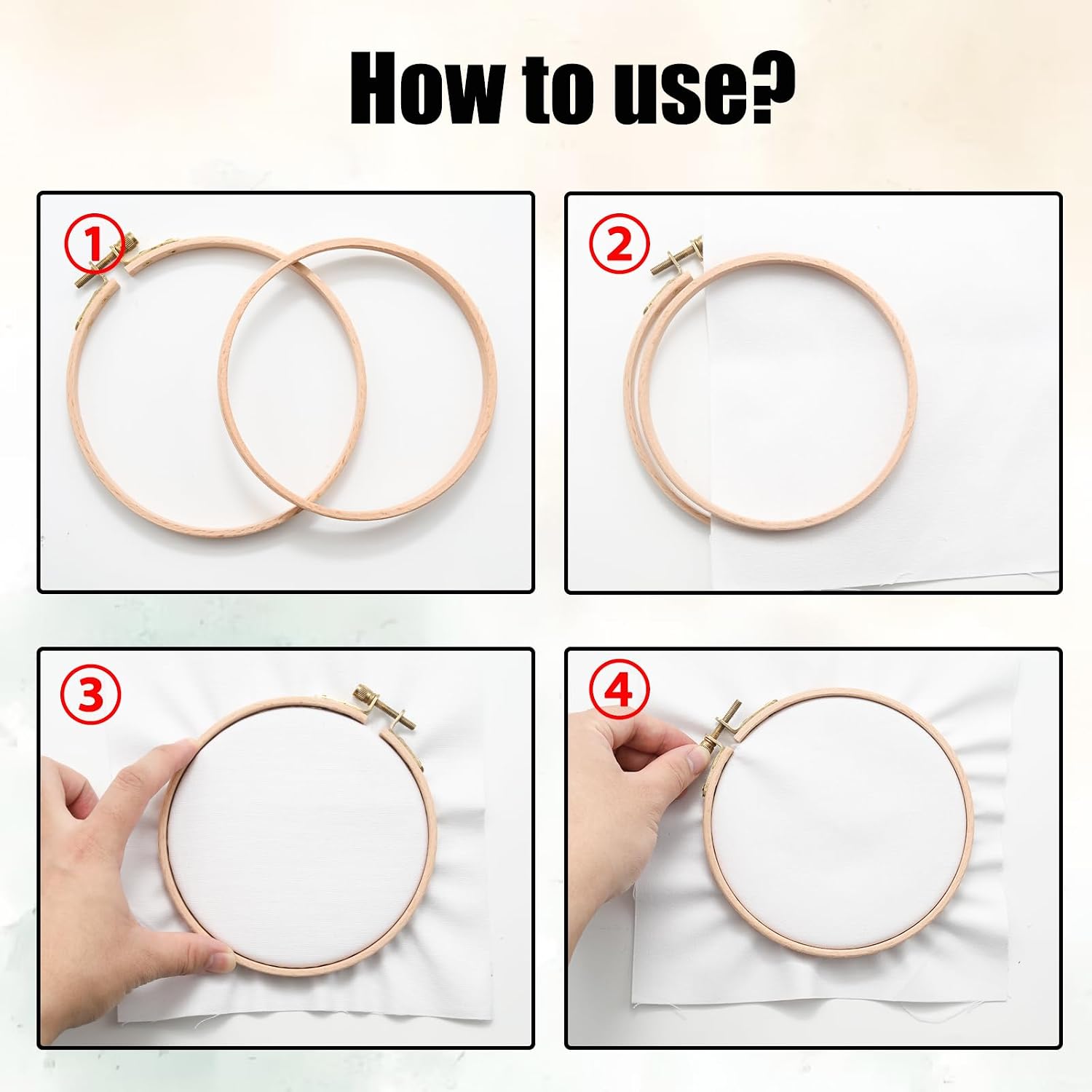 Mormchlots 2Pcs 3 Inch Wood Embroidery Hoops image 3