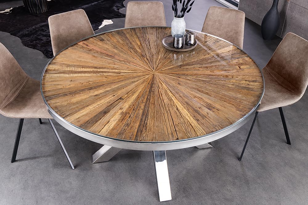 Riess Ambiente Esstisch Barracuda 140cm - braun Silber - Teakholz