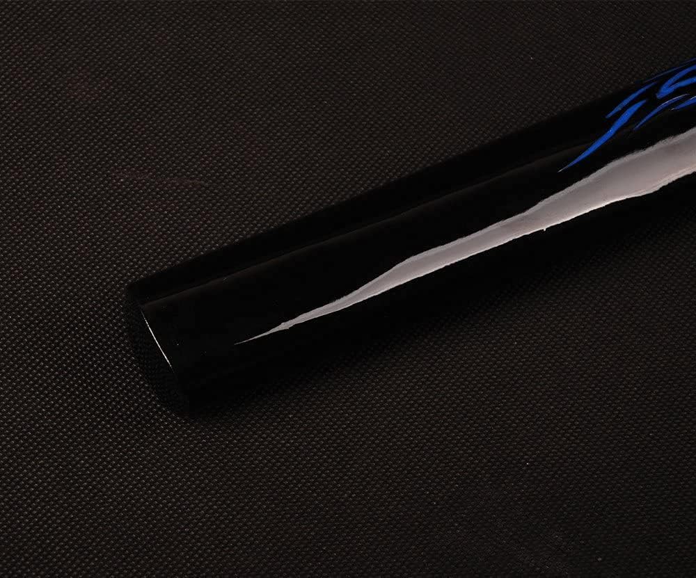 Black Lacquered Wooden Scabbard Engraved Blue Dragon Sheath Saya for Japanese Samurai Katana Sword