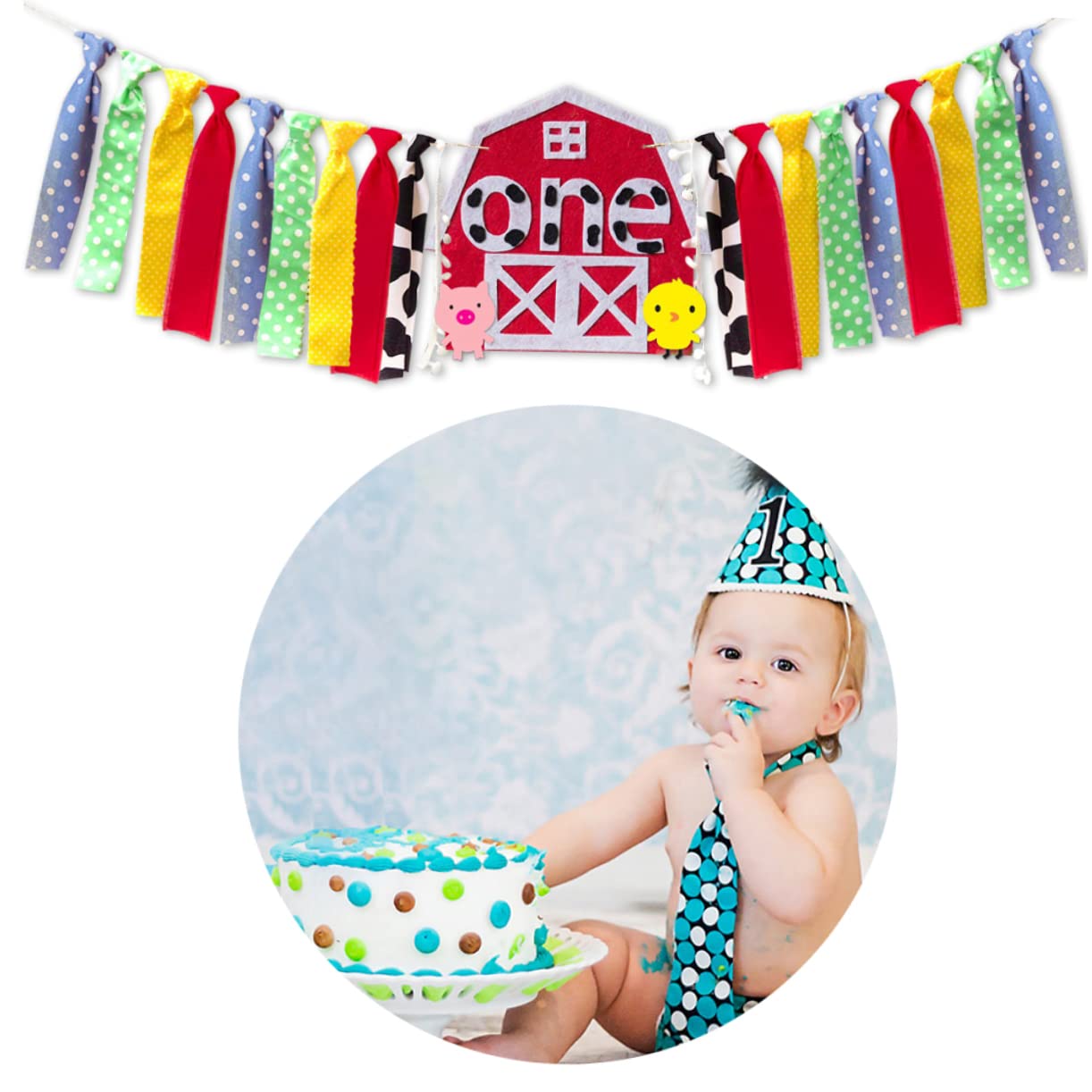 VICASKY 3piezas Banderín De Cumpleaños De Para Primer Cumpleaños De Decoración De Fiesta De Animales Celebraciones