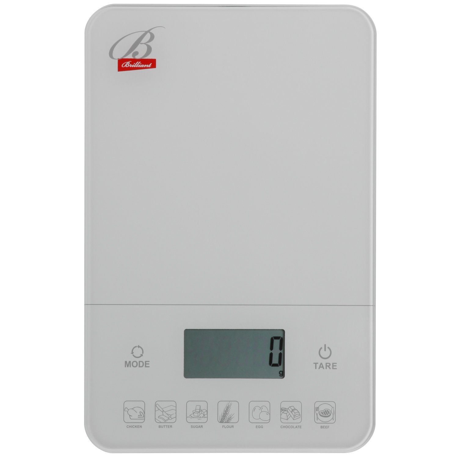 Brilliant - Digital Kitchen Nutrition Calory Scale With Calories and Weight Calculator (White)