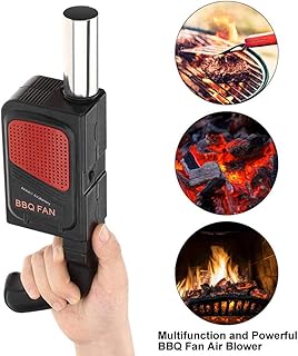 review Portable Electric Blower, Handheld Electric BBQ Cooking Fan Quick Heat-for Outdoor Camping Cook Picnic Barbecue (Battery Not Included)