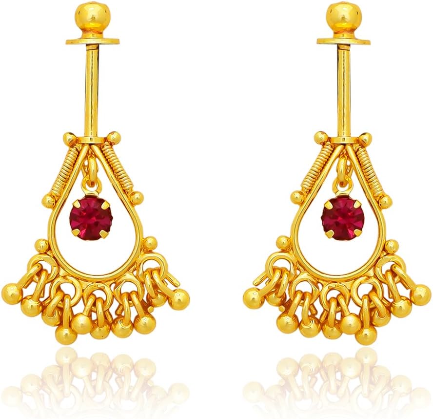Traditional Micron Gold Plated Maharashtian Look Bugadi Earrings For Women And Girls ERG2531