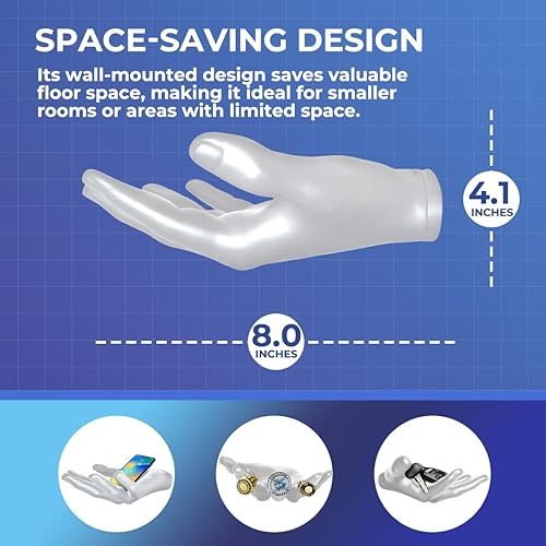 Miniatura 3 de Juego de soportes de pelota de baloncesto de mano, soportes de pared para escultura de mano izquierda y derecha para baloncesto, voleibol y fútbol,