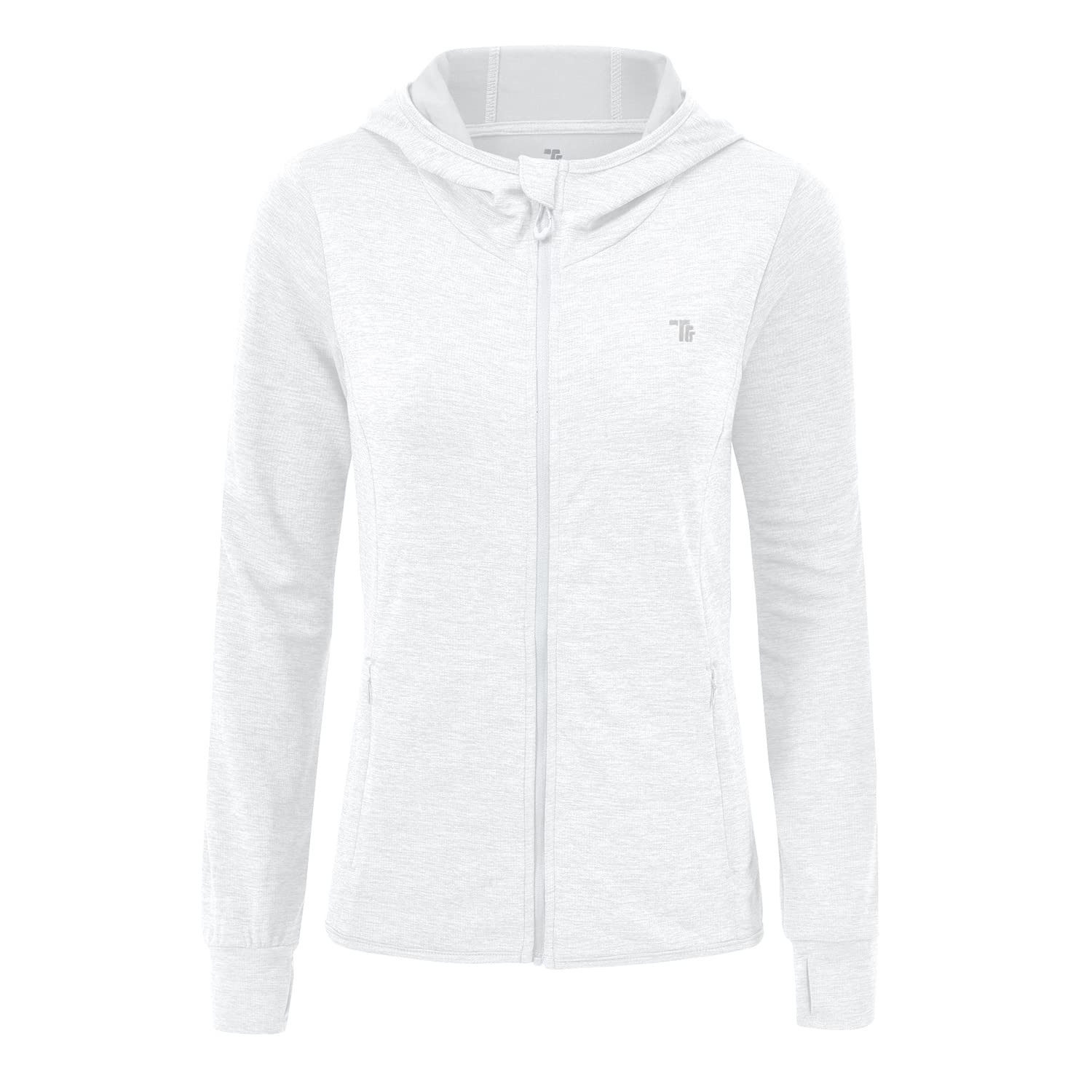 donhobo Damen Laufjacke Sportjacke Trainingsjacke Langarm Fitness Yoga Jacke Leicht Atmungsaktive Full Zip Sweatjacke mit Taschen Daumenloch