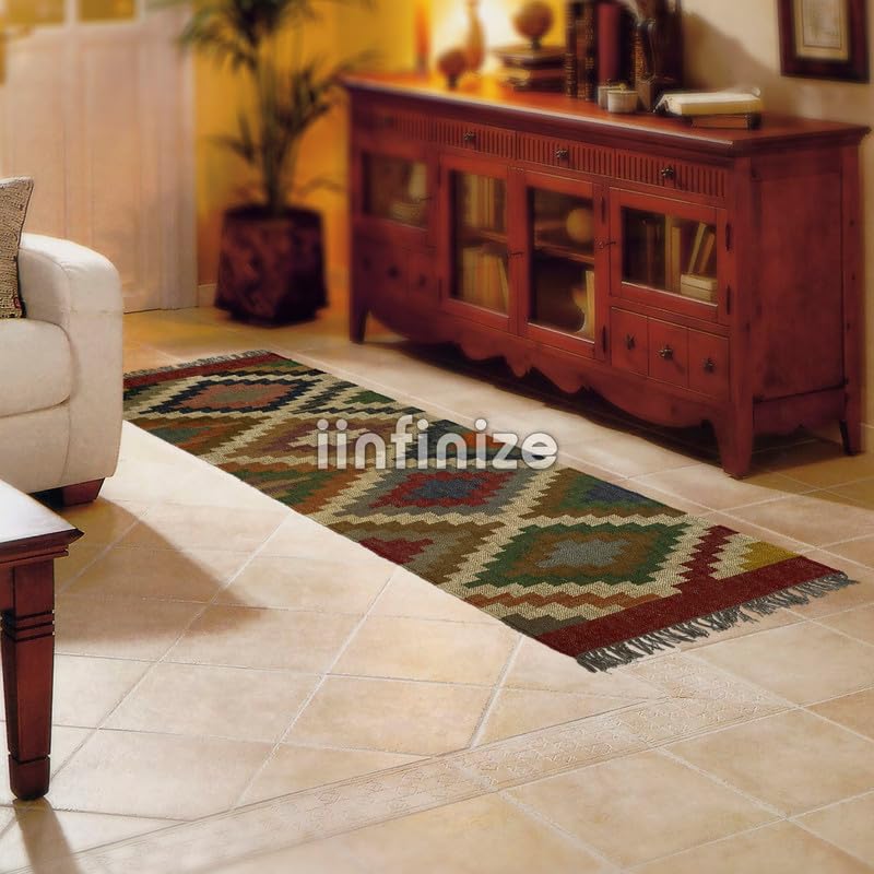 Tapis de sol d'exception en laine de jute tressé à la main de 6m