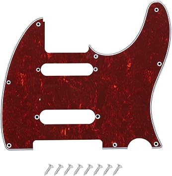 Pro 8 Holes SS Guitar Tele Pickguard for USA/Mexico Fender Deluxe Nashville Telecaster Electric Guitar, Red Tortoise, 4ply.