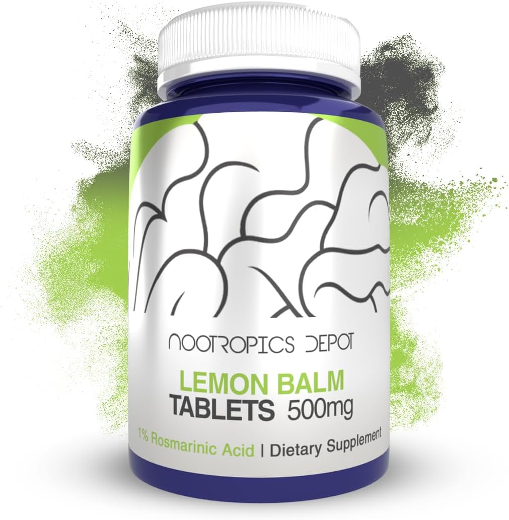 Nootropics Depot Lemon Balm Extract Tablets | 500mg | 120 Count | 10:1 Water Ethanol Extract