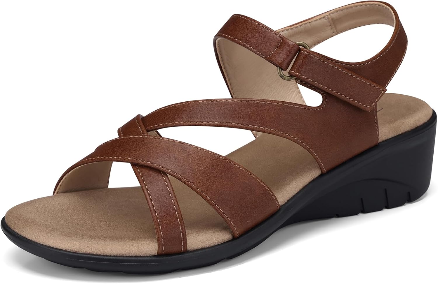 SHIBEVER Wedge Sandals for Women Dressy: Comfortable Summer Low Heel Sandals Casual Walking Dress Shoes