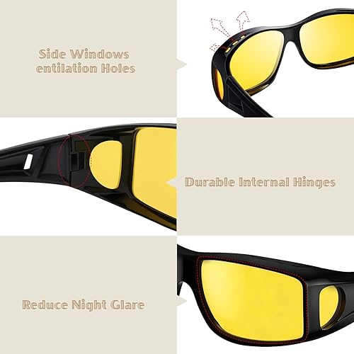 Miniatura 5 de Gafas de conducción nocturna para hombre, antirreflejos, polarizadas, para conducción, reducen el deslumbramiento de los faros delanteros