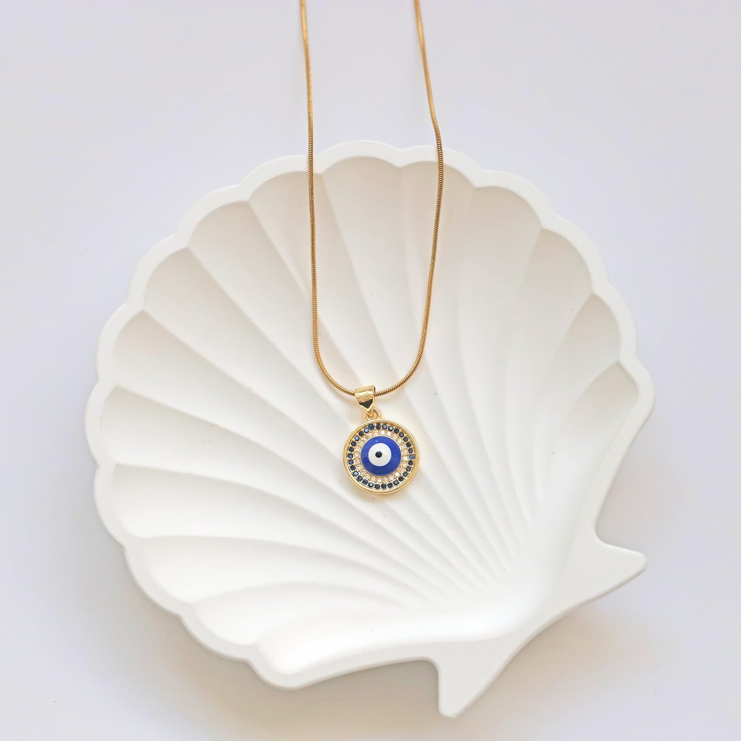 Rnivida Blue Cz Evil Eye Pendant Necklace for Women, Minimalist Greek Amulet Jewelry - Image 3