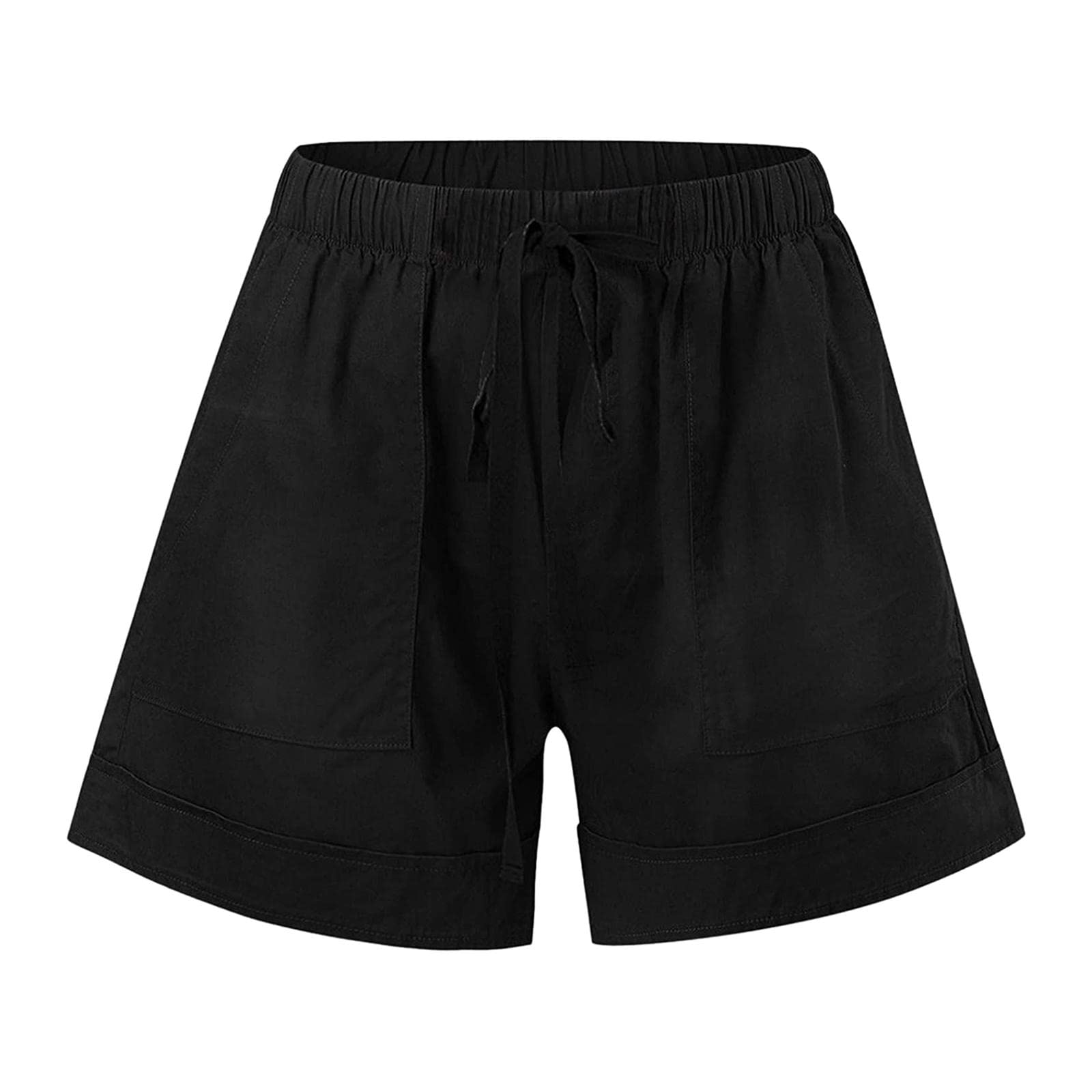 ™ Womens Drawstring Shorts with Pockets Yoga Clothes Gym Casual Short Pants 3XL | Womens Clothing-image-2