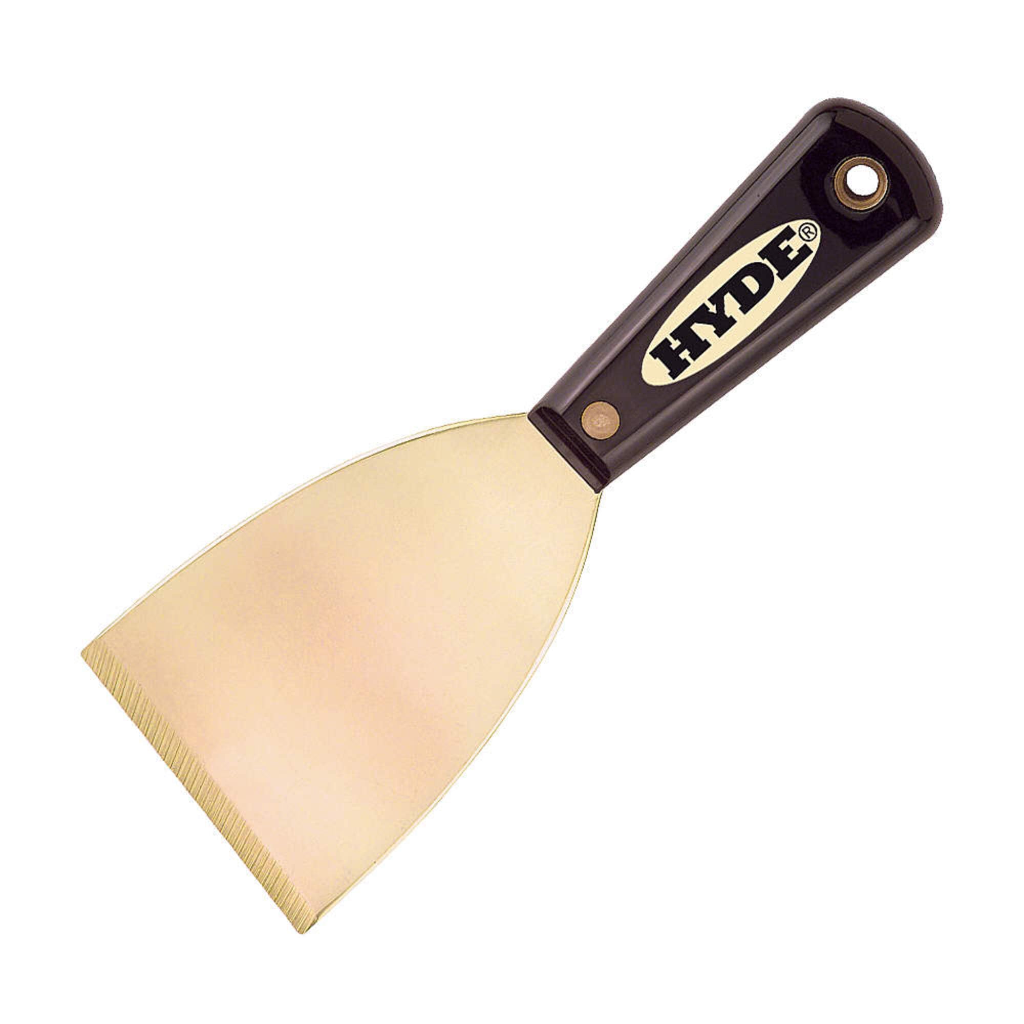 Hyde Tools 02420 3-Inch Brass Stiff Chisel Scraper, Black and Silver by Hyde Tools
