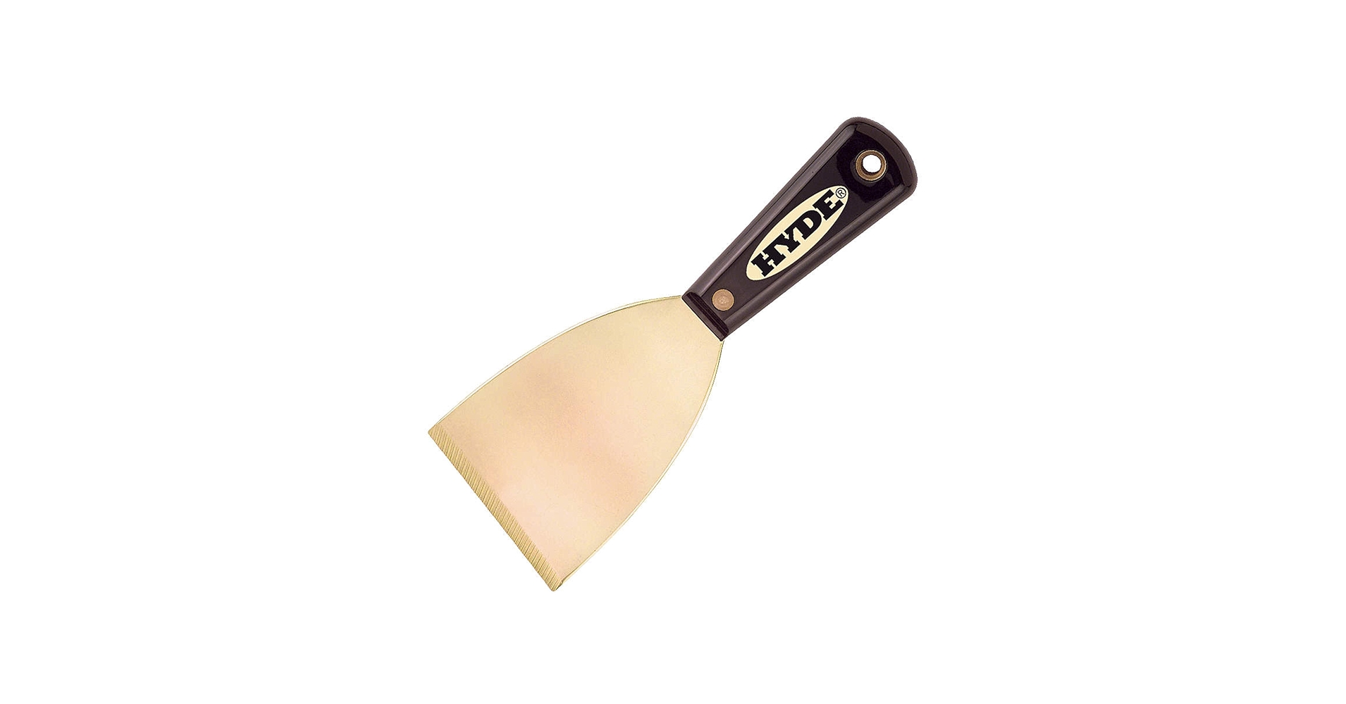 Hyde Tools 02420 3-Inch Brass Stiff Chisel Scraper, Black