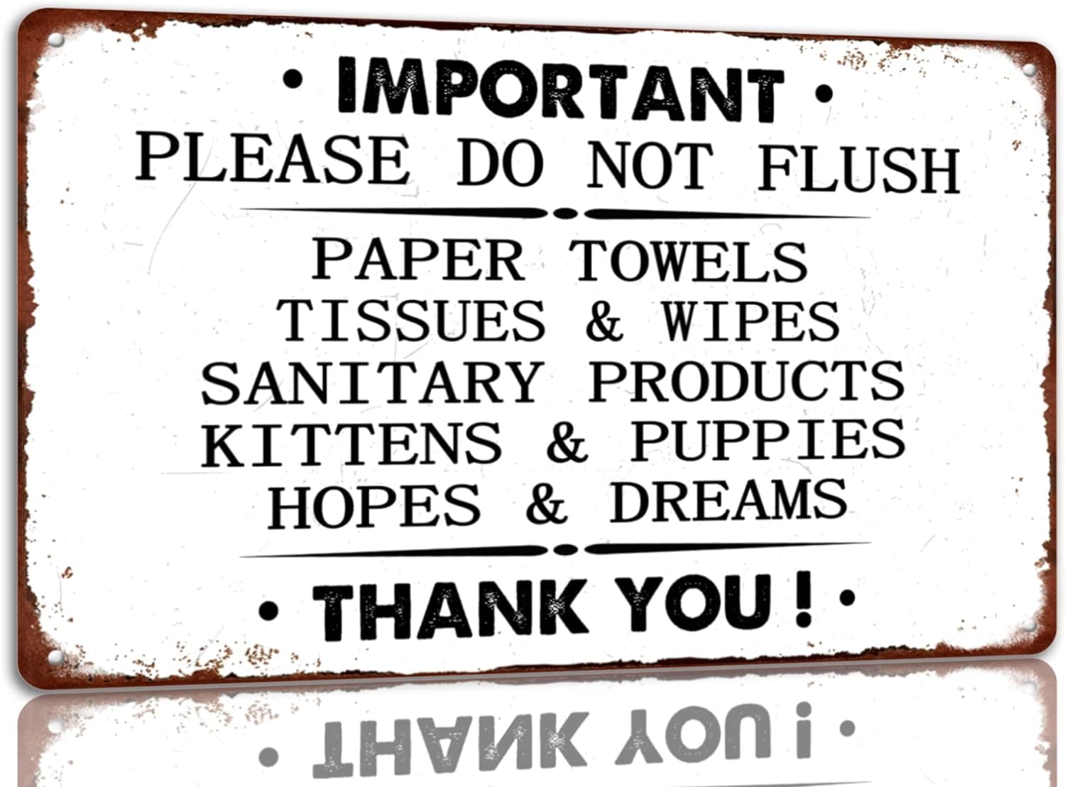 Anceky Please DoFlush Metal Sign Funny Bathroom Tin Sign Vintage Bathroom Wall Decorations For Home Cafe Bar 12x16 Inch
