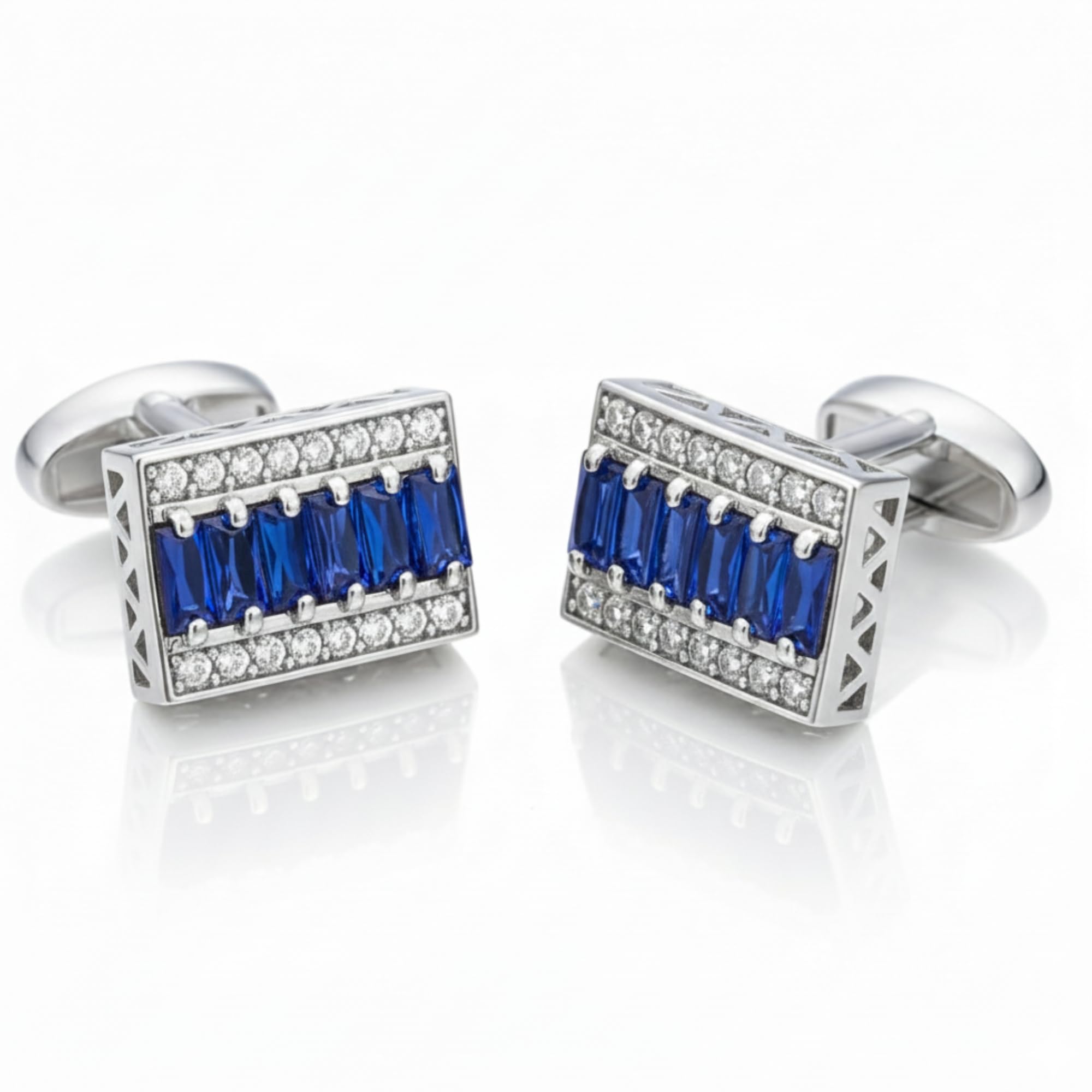 Men’s Premium Cufflinks – Luxury Crystal & Stone Set – Gold & Silver Finish – Formal, Wedding & Business Shirt Accessories – Comes with Luxury Gift Box