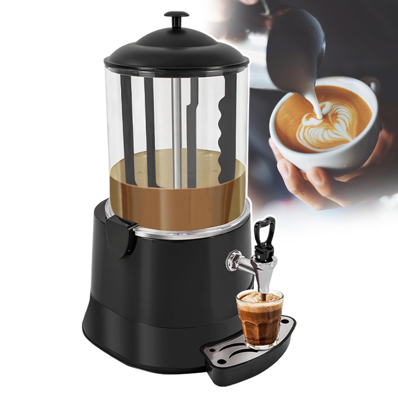 Distributeur De Chocolat Chaud Commercial De 5 L/10 L, Machine Électrique De Fabrication De Boissons Au Chocolat, Mélangeur De Chocolat À Réglage De Température De 30 À 90 ℃,10L