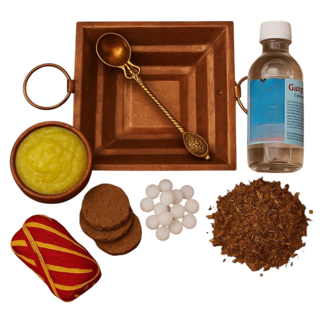 Zestaw Copper Havan Kund Mini Pyramid Agnihotra akcesoria do hinduskiej pooji miniaturowa piramida hinduskie rytuały ślubne miedziana piramida Havan Samagri do Hawan