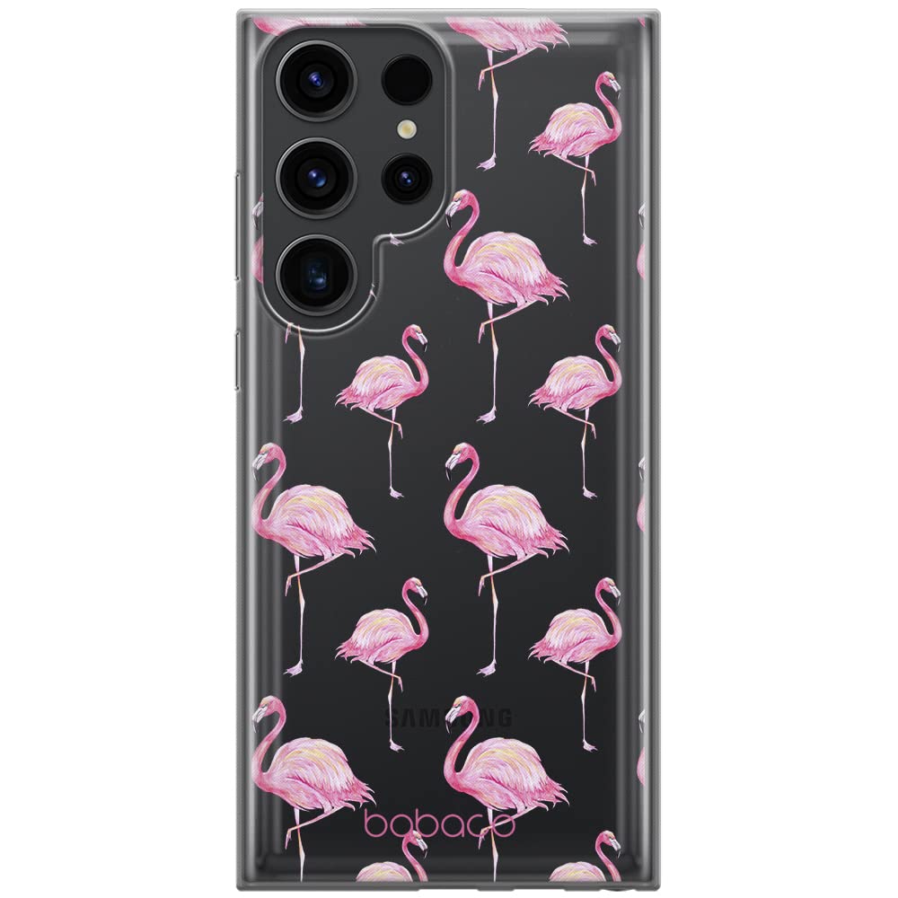 Babaco ERT GROUP mobile phone case for Samsung S23 ULTRA original and officially Licensed pattern Flamingo 005 optimally adapted to the shape of the mobile phone, partially transparent