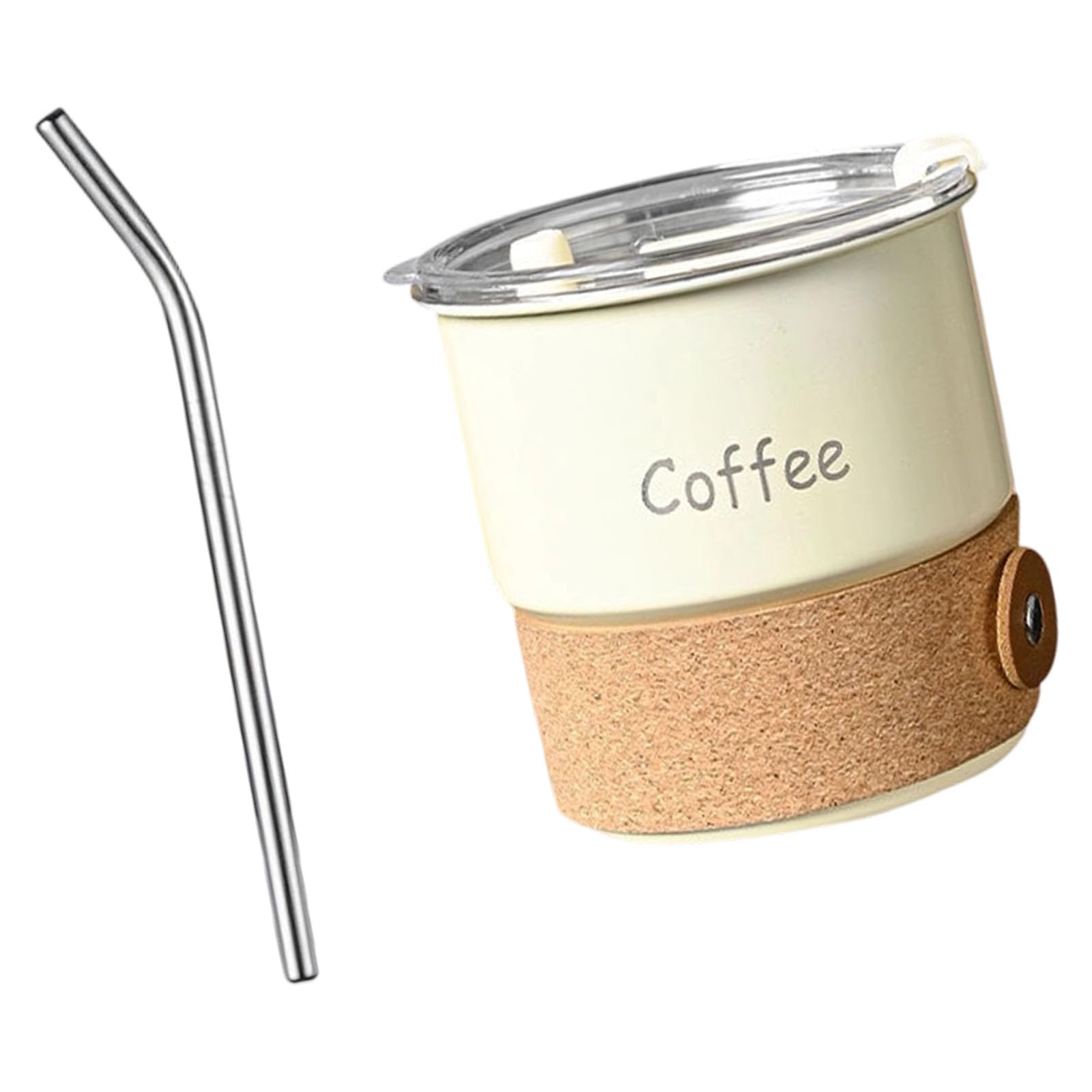 APGLSXY 304 Double Walled Stainless Steels Coffee Cup Insulation Leakproof Lid Ergonomic Grip Dishwasher Safe Straw Included Car Cup Coffee Mug