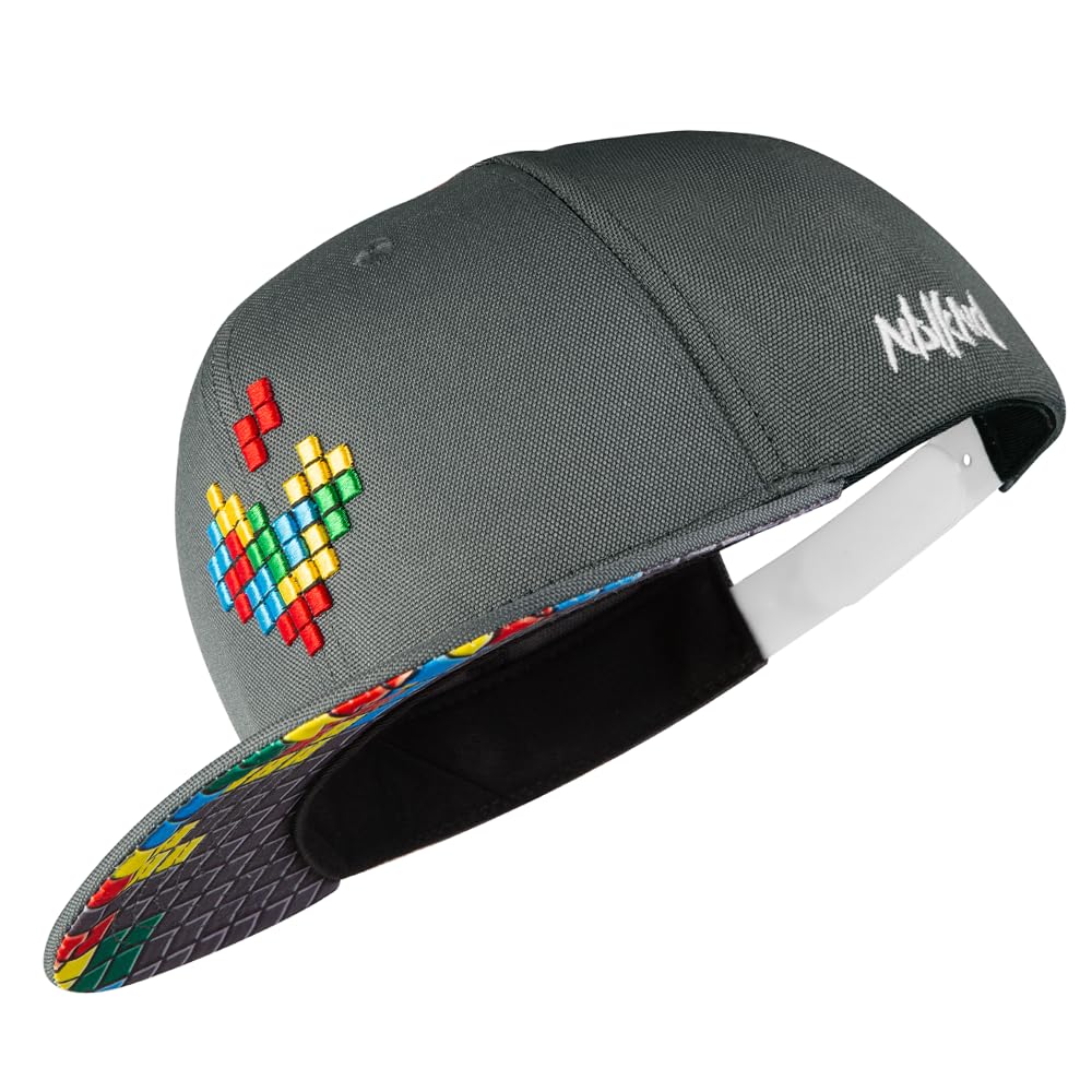 NebelkindSnapback Cap Men Women Pixel OneSize Basecap Cap Size Adjustable Unisex Trendy Streetwear Style Baseball Cap with Straight Peak