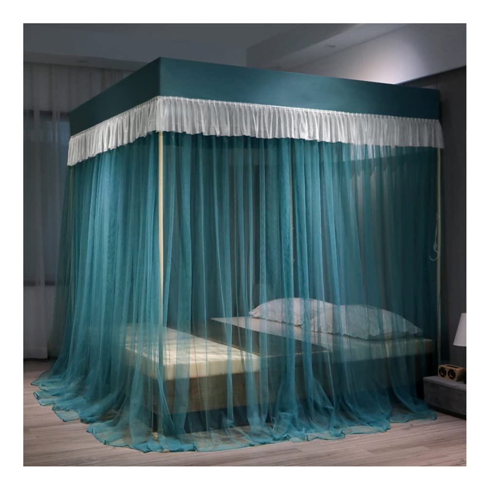 Moustiquaire à baldaquin verte 180x200cm grand espace avec support