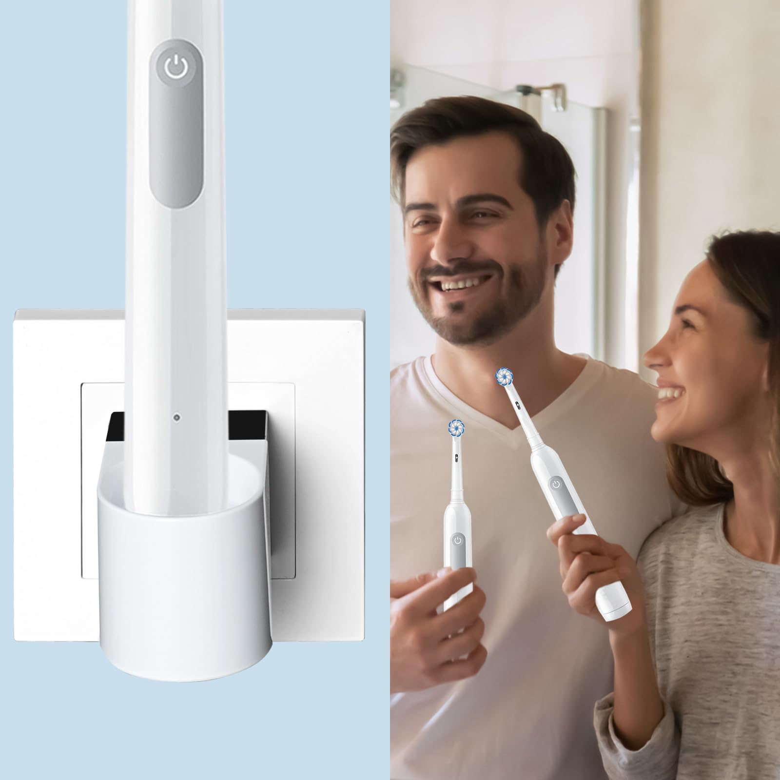 Teeteck Caricatore per spazzolini elettrici Oral-B, caricatore da parete con cavo riponibile, compatibile con Genius/Pro/Smart/Vitality/Kids/io2/io3/io4/io5/io6etc(tranne IO7/8/9/10 e Pulsonic) DE