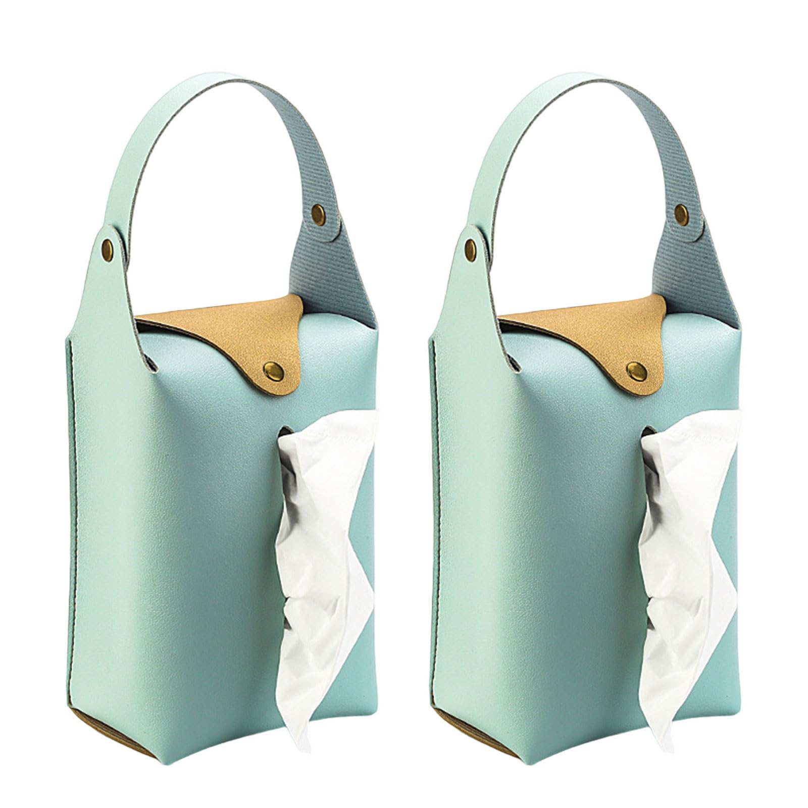 2pcs Colorful PU Leather Tissue Holder Box Hanging Paper Towel Dispenser for Living Room and Vehicle Interiors Stylish Tissue Container