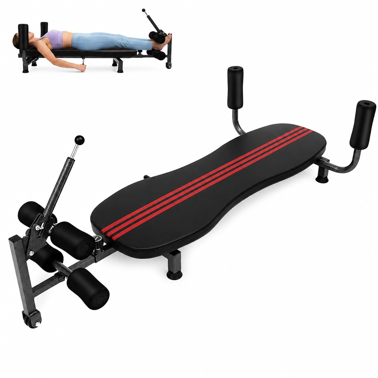 Rückenstrecker mit Zervikaltraktion, Streckbank Inversionsbank 150kg