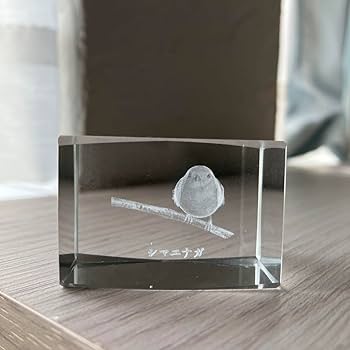 クリスタル　オブジェ　アート Amazon.co.jp: クリスタルオブジェ 3D シマエナガ ガラスアート