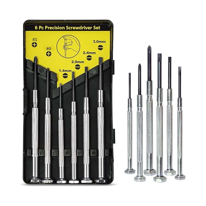 Spartan 6 in 1 Precision Screwdriver Set Multi Repair Screwdriver Tool Kit for Mobiles, Laptops, Electronics (6 Pieces), Black, (Spa-Z0307)