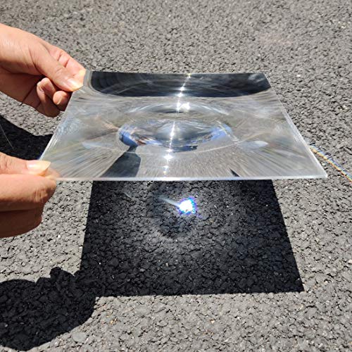 Image of Fresnel Lens, 200x200mm, Focal Length 100mm, Acrylic Lens (not Glass), for Physics Classroom, Solar Heating, Magnifiying. (Focal Length 100mm)
