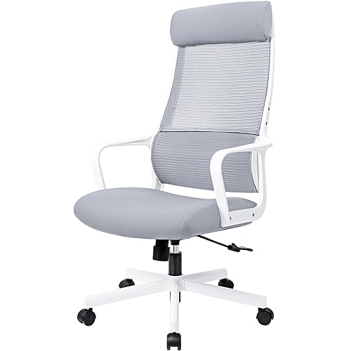 Immagine del prodotto MELOKEA Sedia da Ufficio, in Rete,Ergonomica, Regolabile in Altezza, Funzione di Inclinazione Libera, Girevole,Seduta e Schienale in Rete Respirante, Max Portata di 150 kg, Grigio