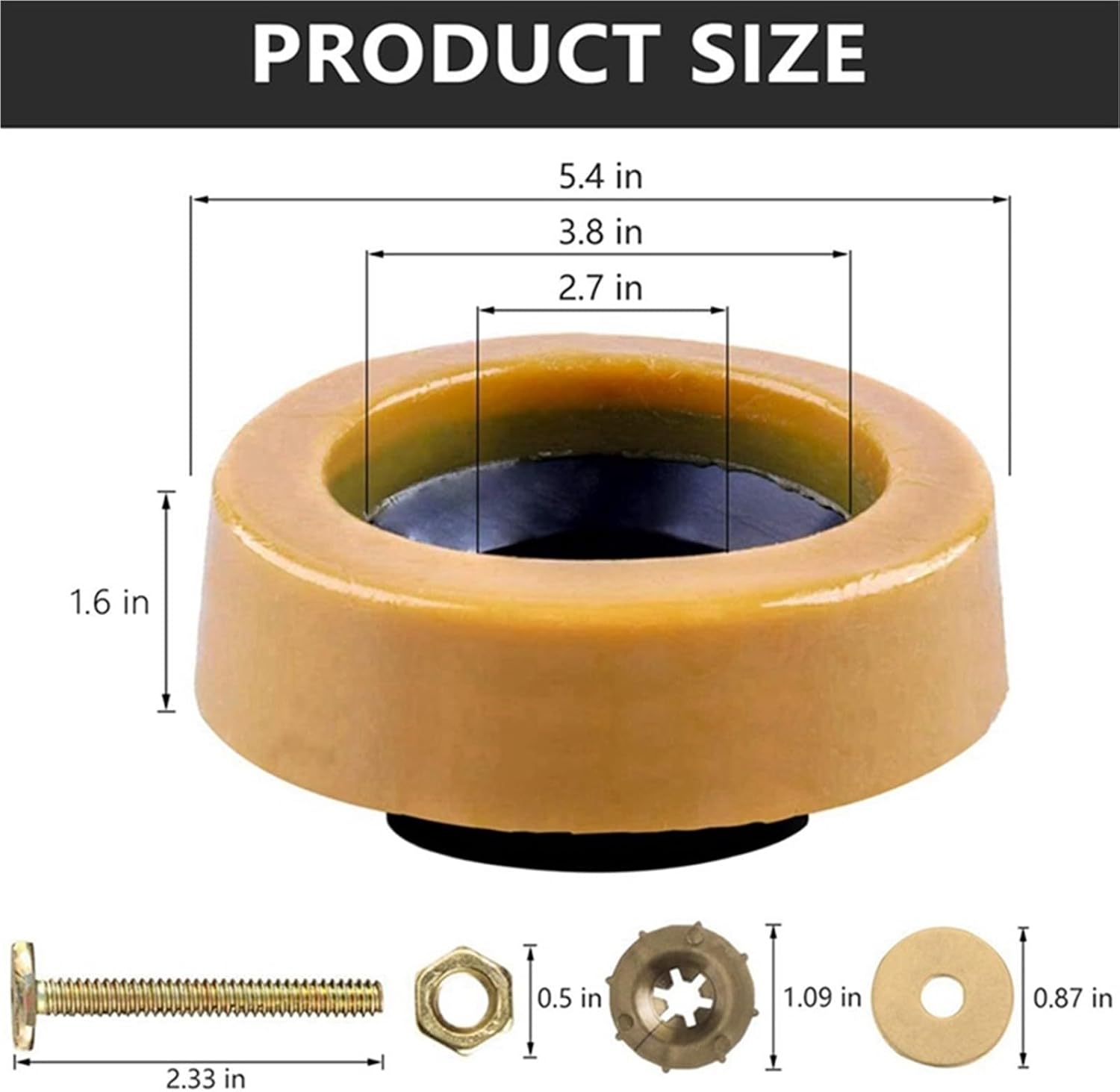 RV Toilet Flange Toilet Wax Ring Kit for Floor Outlet Toilets Install Or Re-Seat with Flange and Bolts