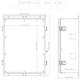 Electrical Junction Box, Outdoor Water Resistant Nema Enclosure, Ventilated ABS Plastic WiFi Project Box with Internal Mounting Panel & Hinged Cover 18.1 Lx 12.6 Wx 6.3 H